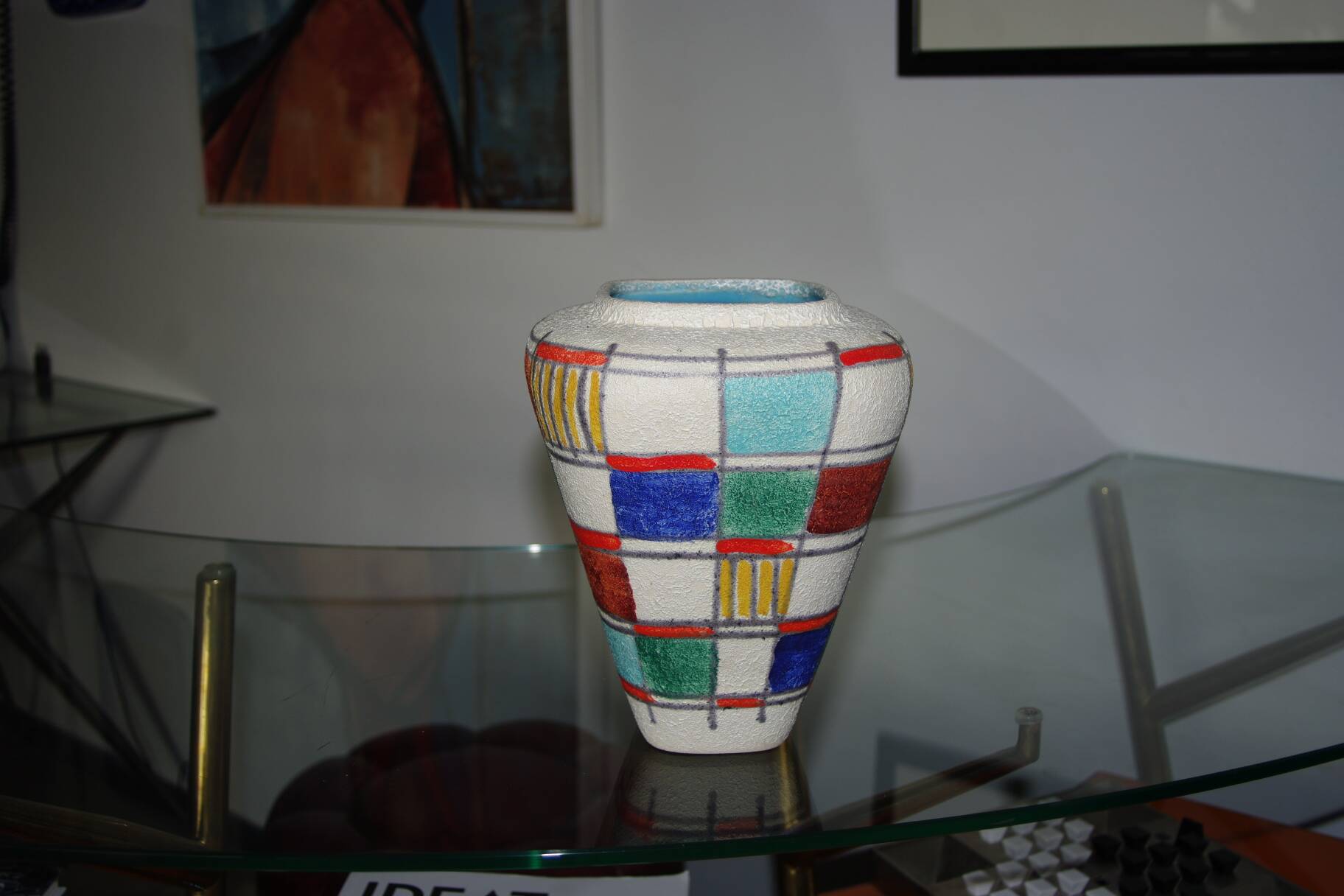 VINTAGE COLORFUL VASE GERMANY 1960