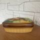 Gien earthenware butter dish slash country decor: deer, deer, forest