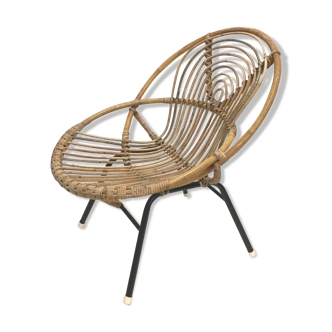 Rattan shell armchair