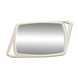 Vintage white plastic mirror 70's