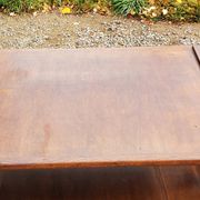Table d’appoint vintage des années 50 en hêtre chêne et peuplier pieds compas