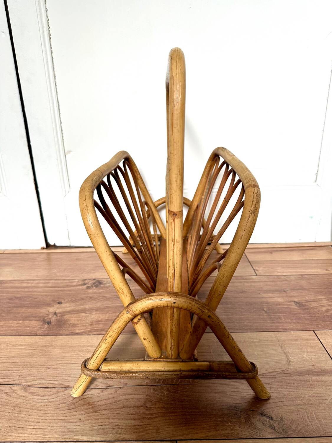 60s bamboo magazine rack