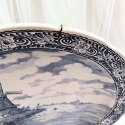 Hollow dish and wall hanger earthenware M.R.L Boch Delft's 39.5 cm