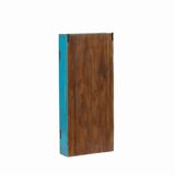 Vintage blue old teak wall display case patina and original piece from india