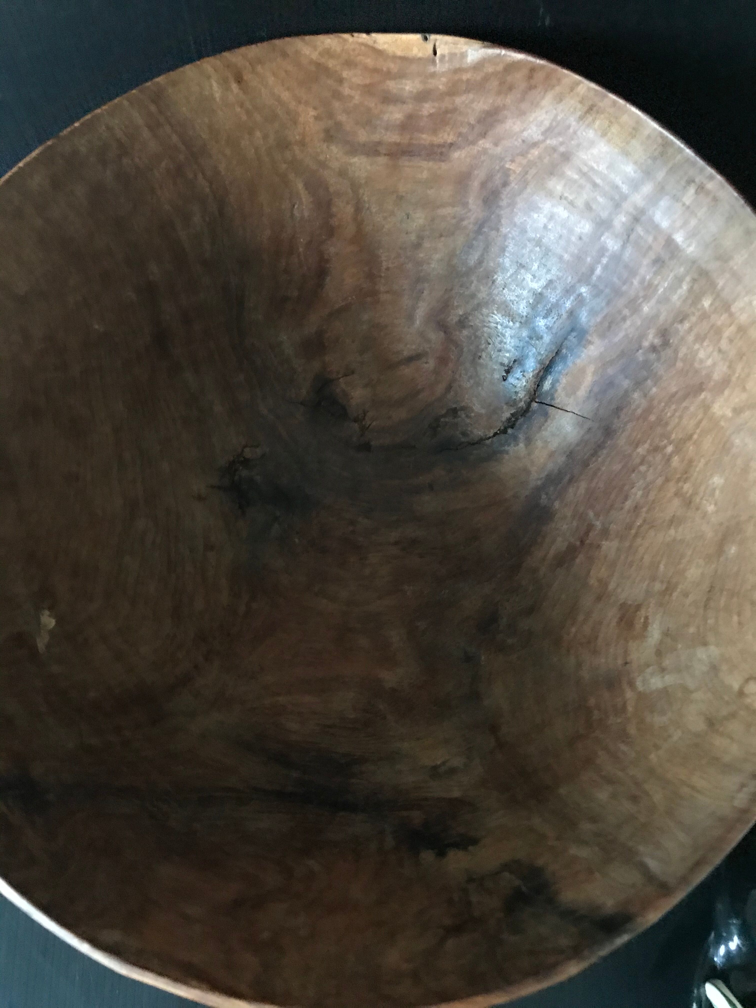Large carved wooden bowl