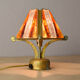Brutalist table lamp in metal and hammered murano by longobard italy