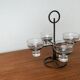 Bougeoir danois en métal et verre, années 1960