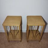 Rattan bedside tables