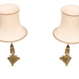 set solid Brass Gothic Revival Table Lamps 1950s