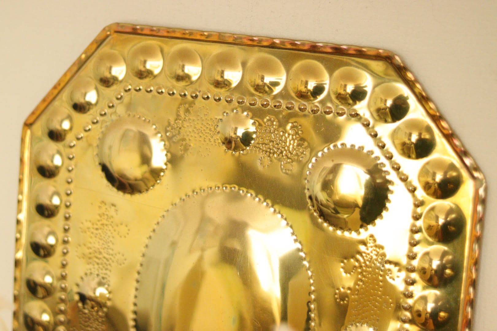 Single mid-century Swedish brass sconce for two candles