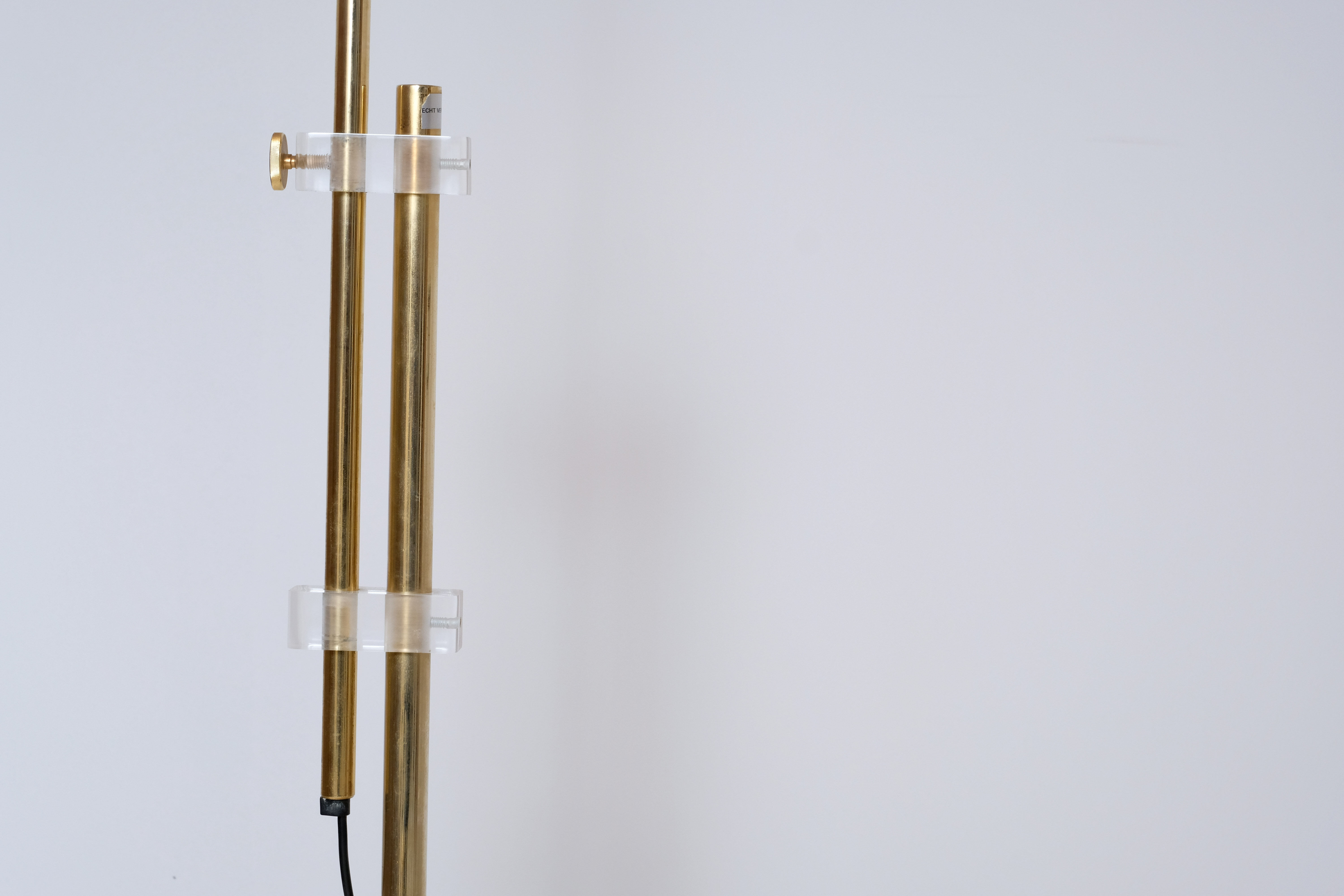 Marble swivel arch floor lamp, Bellux 1980's switzerland