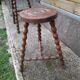 Vintage turned wooden harness or stool from the 1950s