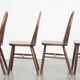 Set of 4 vintage Windsor wooden spindle chairs from the 1970s