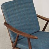 Pair of blue boomerang armchairs by Antonin Suman for Ton (Thonet) 1960