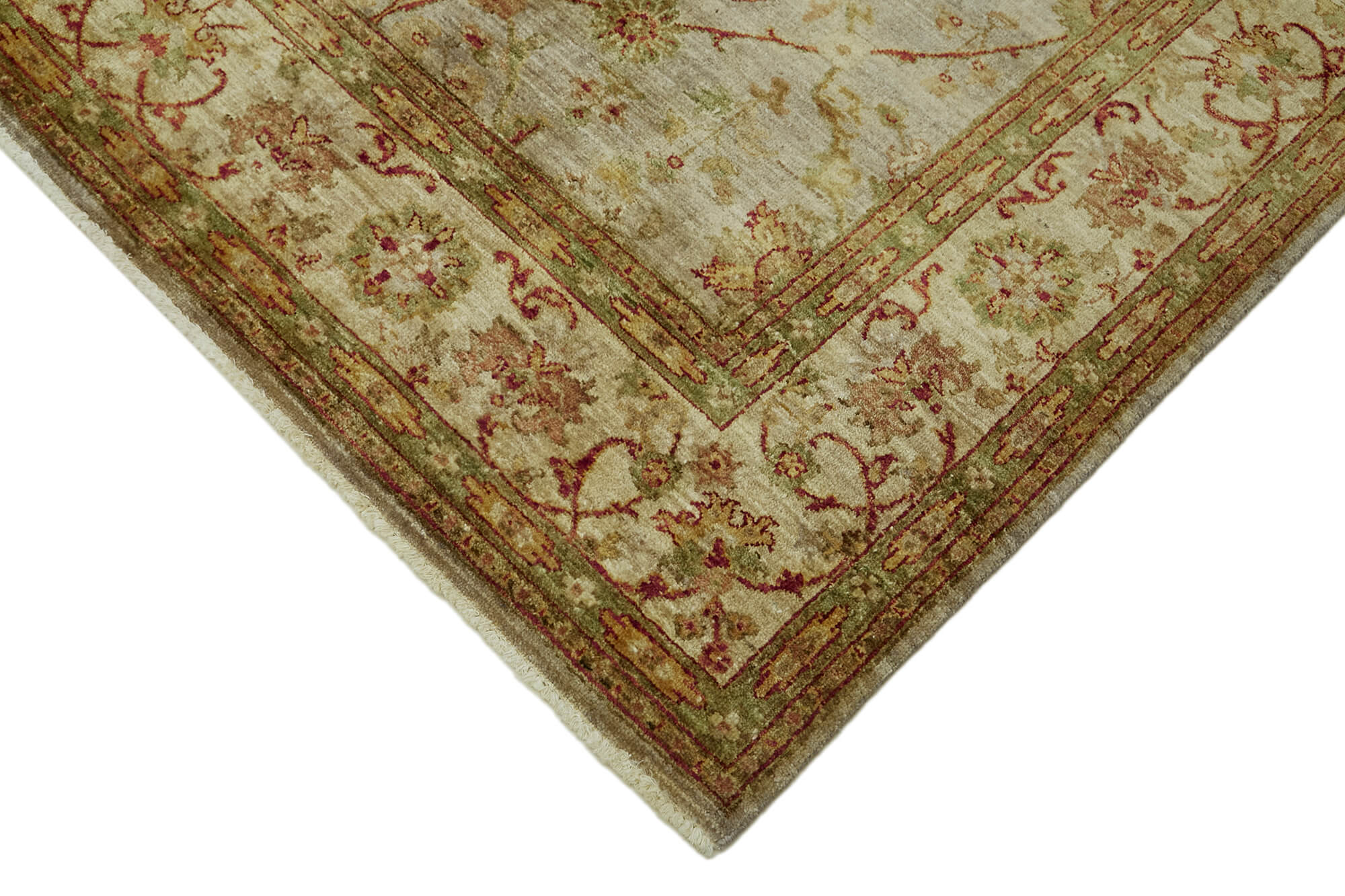 Handmade oriental unique 1980s 273 cm x 365 cm beige wool carpet
