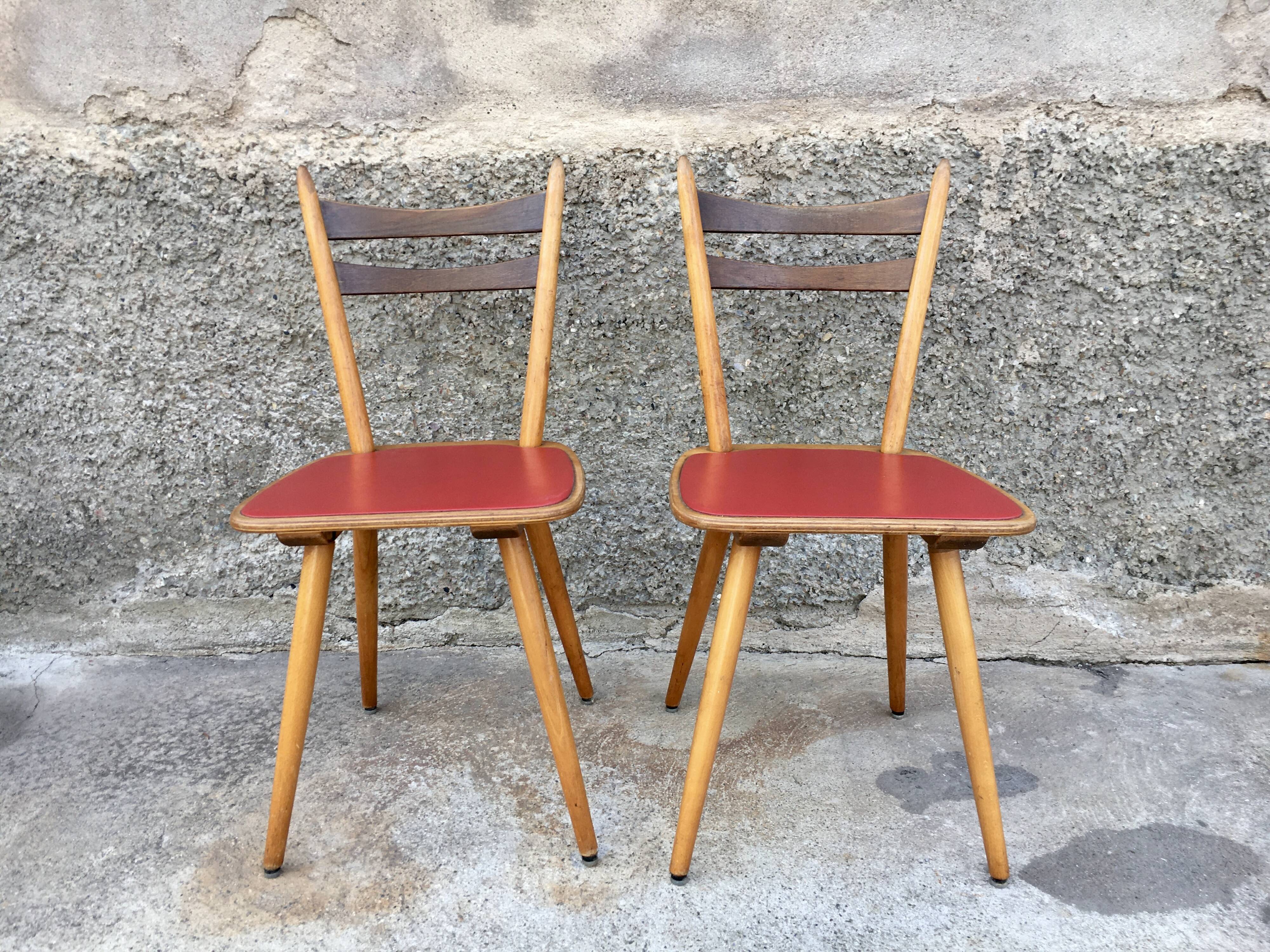 Pair of chairs bistro brasserie vintage Scandinave colorful cake LEGRAND DESIGN