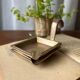 Duo of stackable bronze ashtrays