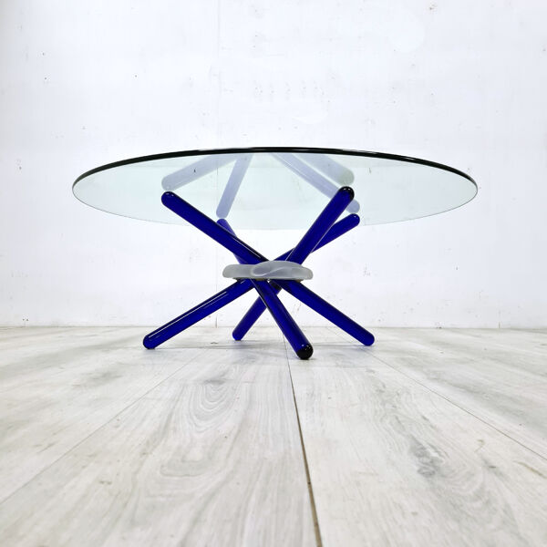 Table basse en verre Arlequin par Maurice Barilone pour Reflex Italie