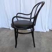 Vintage Thonet Style Dining Chair: Black Bentwood Cane Seat