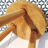 Crude wooden tripod stool