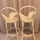 Pair of vintage high stools in rattan — 1960s — Riviera spirit