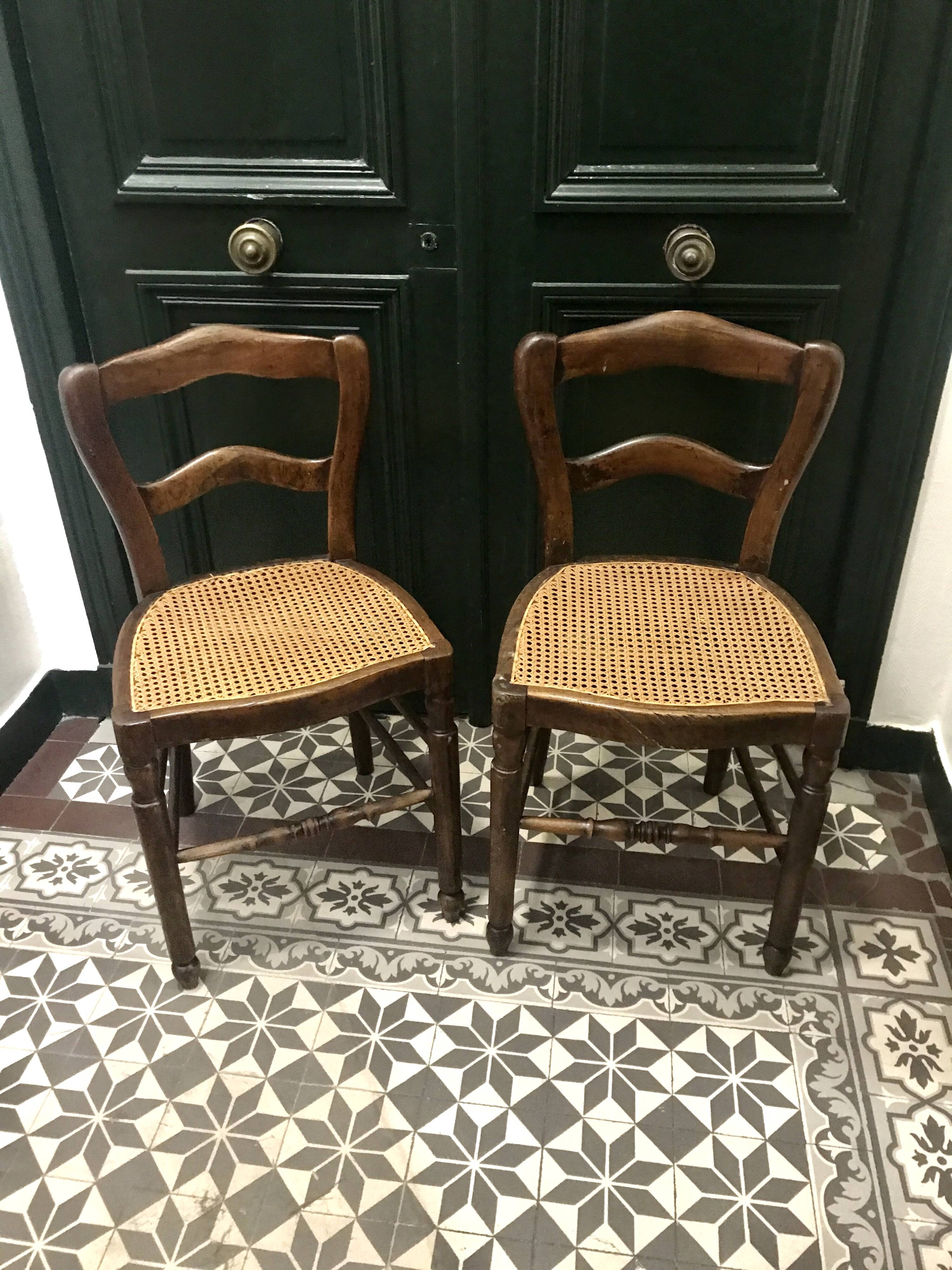Pair of cane chairs