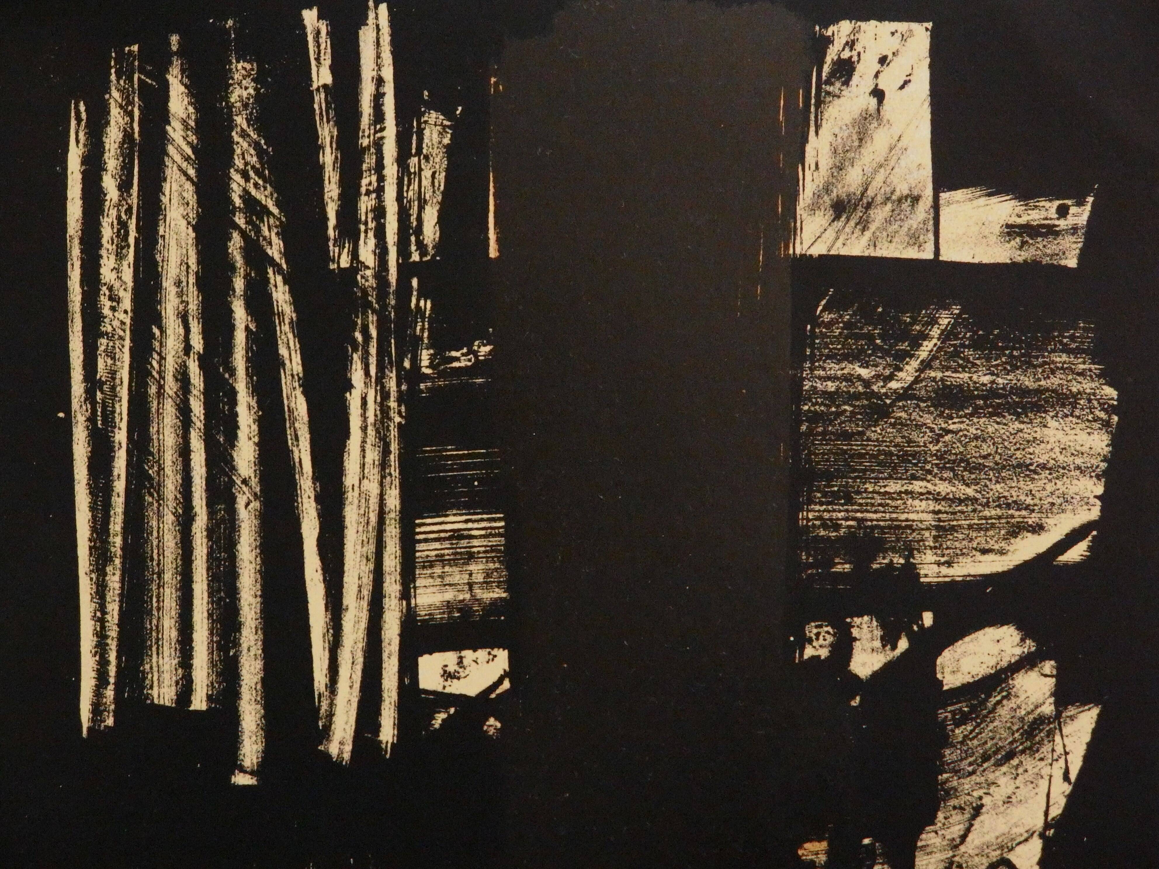 Pierre soulages: lithograph no. 9 - original lithograph