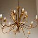 Chandelier chandelier 12 burners, in gold metal