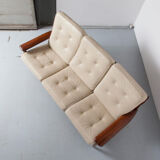 Brazilian modernist sofa cream leather Jean Gillon