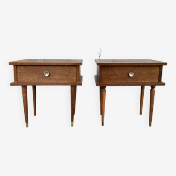 Pair of wooden nightstands, vintage, 60s