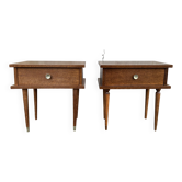 Pair of wooden nightstands, vintage, 60s