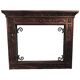 Art deco fireplace in carved solid teak and wrought iron, 1920