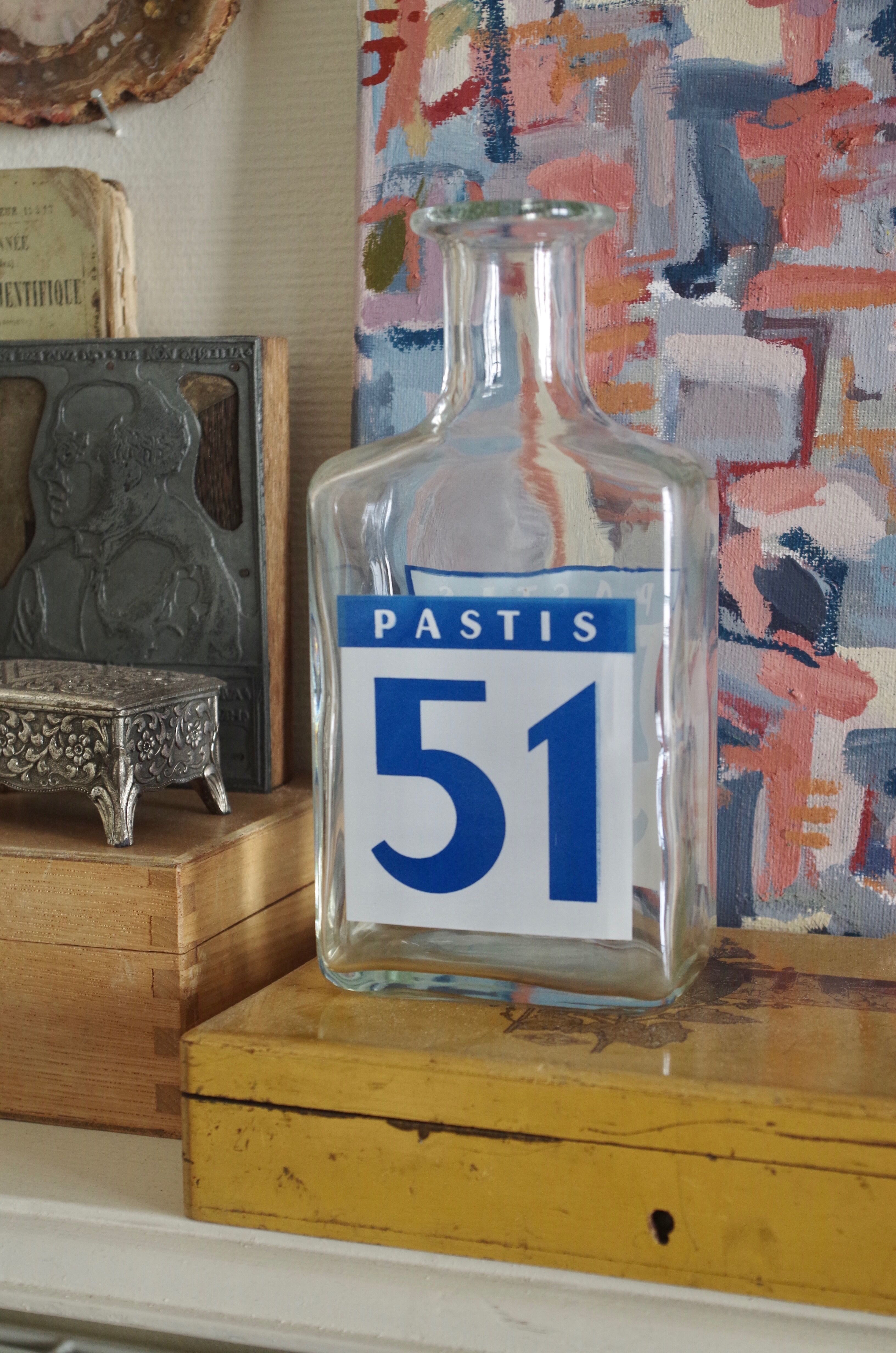 Vintage Pastis 51 retro advertising glass decanter
