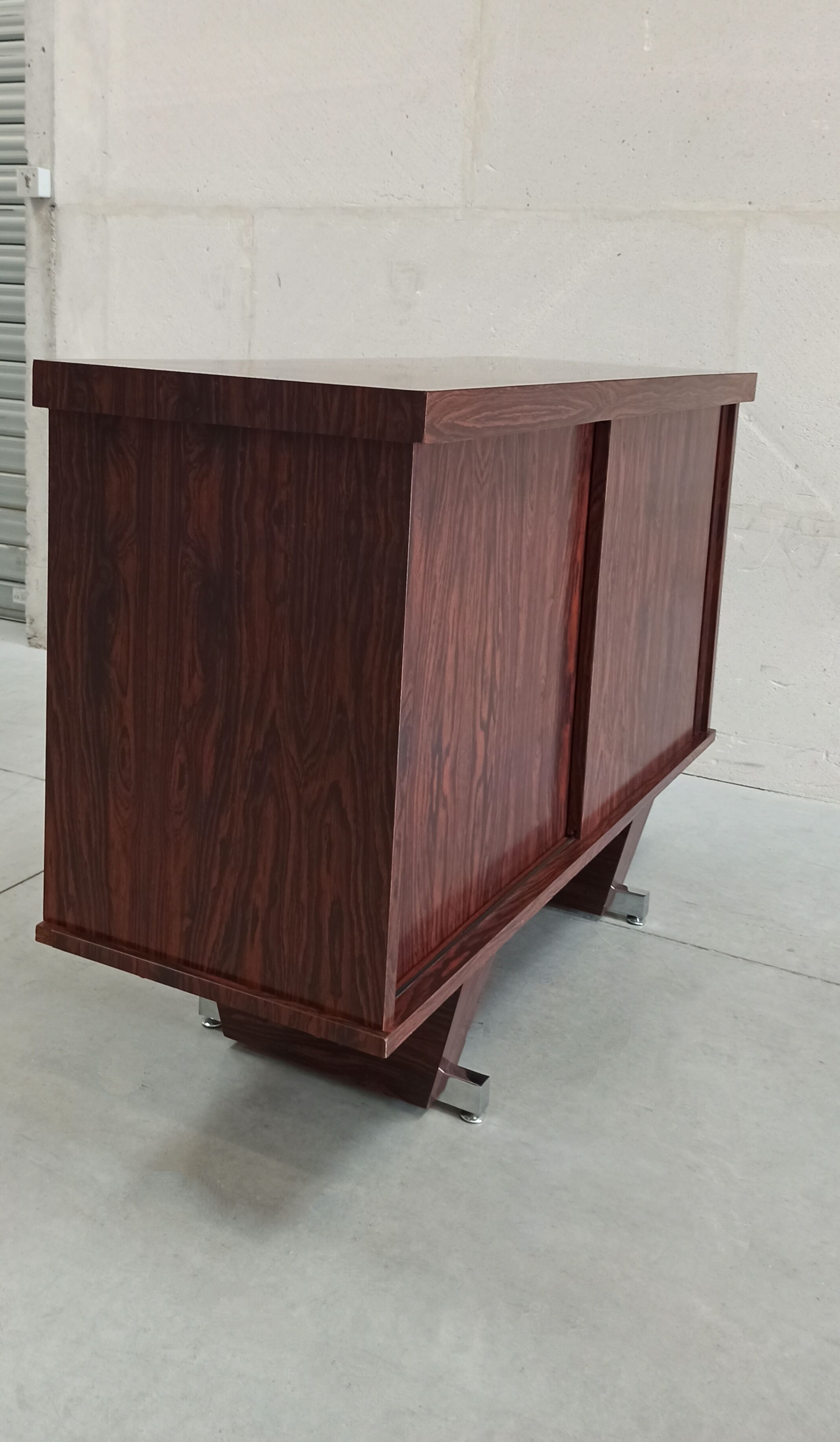 Rosewood and chrome sideboard, 60's
