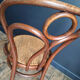 Antique Hoffman caned bistro chair, Art Deco and stool