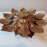 Vintage Gold Metal Wall or Ceiling Light "Sun"