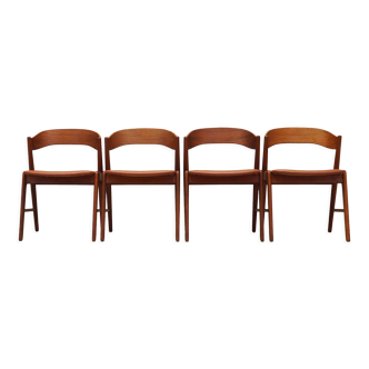 Ensemble de quatre chaises en teck, design danois, années 1970, fabrication: Korup Stolefabrik