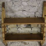 70s rattan wall shelf