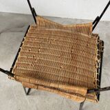 Set of three Raoul Guys wicker and metal stools
