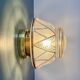 Vintage Art Deco white and gold glass globe wall/ceiling light.