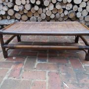 Rattan and cane coffee table