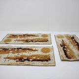 Set of three retro design red carpets, 1980s