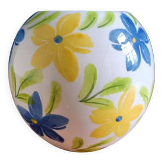 Vase rond à fleurs décoré à la main