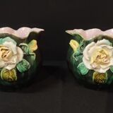 Paire de cache pots en barbotine
