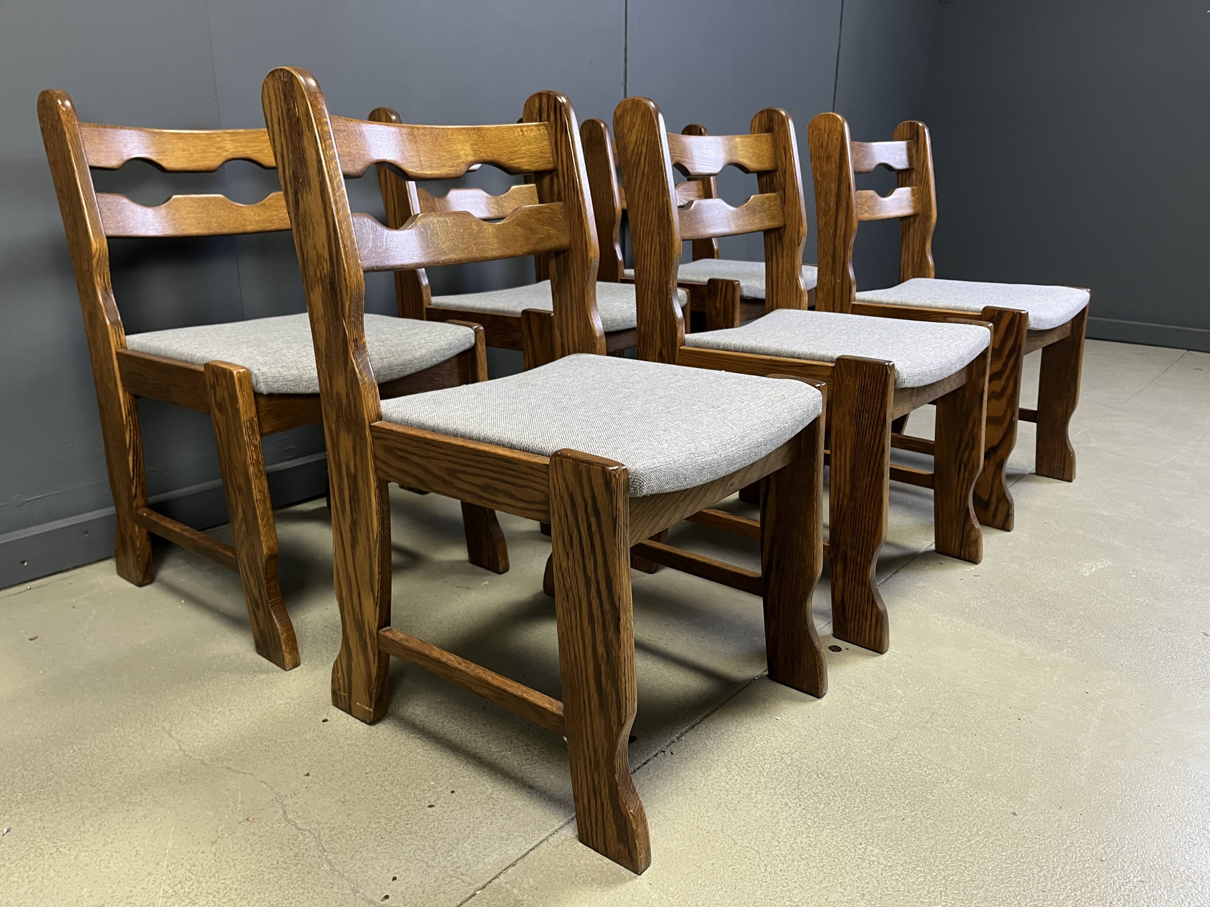 Vintage brutlaist dining chairs, set of 6 - 1960s