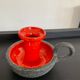 Vintage candle holder in glazed terracotta 70s