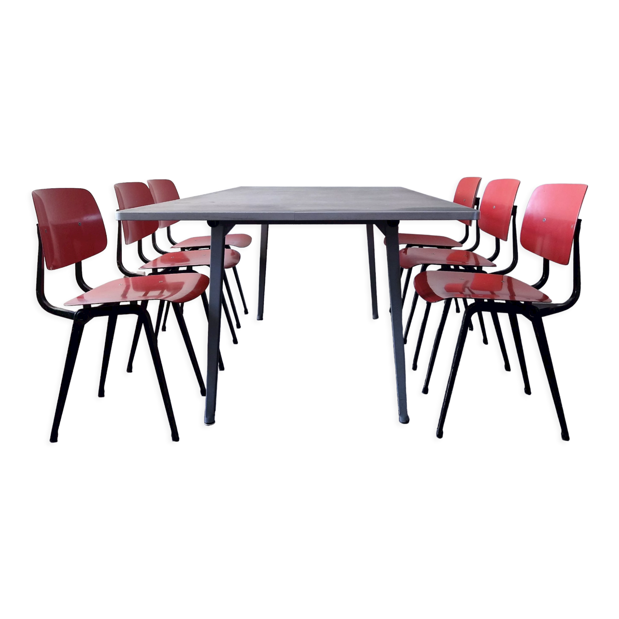 6 Revolt chairs by Friso Kramer for Ahrend De Cirkel, the Netherlands, 1956