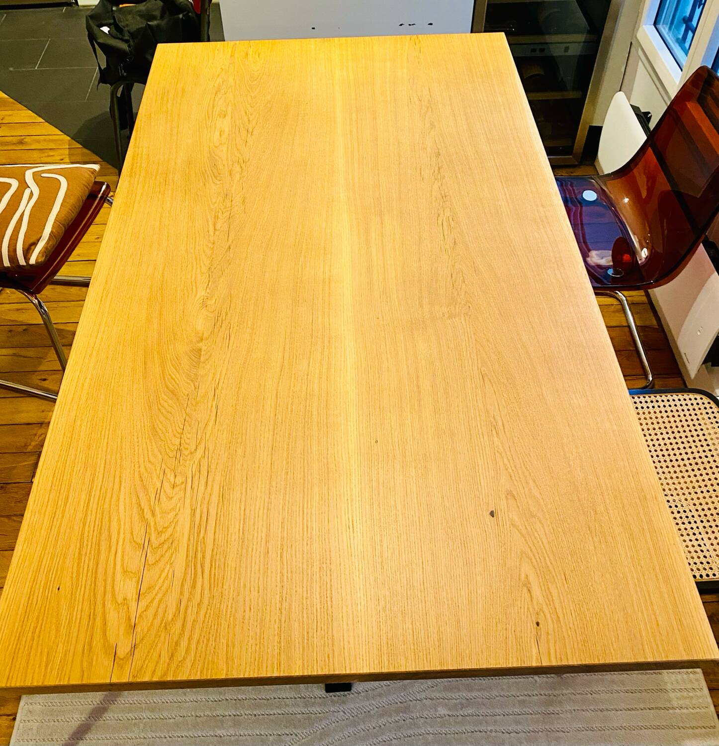 Magnificent oak table (solid/solid) 180x100 custom-made mikado legs