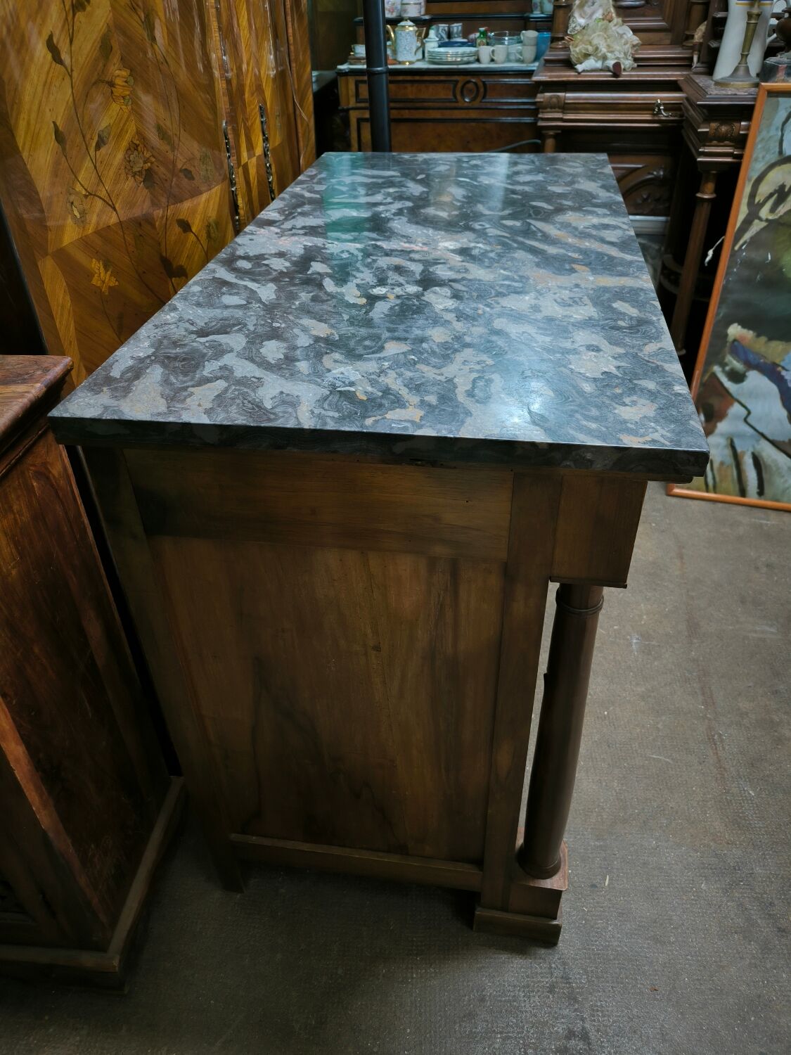 Empire period walnut chest of drawers