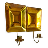 Pair Vintage Brass Wall Candle holder  Sconce  height 24 cm